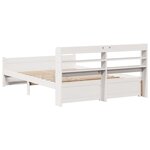 vidaXL Cadre de lit avec tête de lit sans matelas blanc 140x190 cm