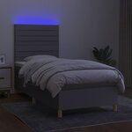 vidaXL Sommier à lattes de lit et matelas et LED Gris clair 80x200cm