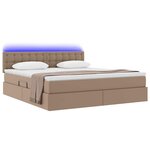 vidaXL Lit avec rangement et LED avec matelas Cappuccino 160 x 200 cm