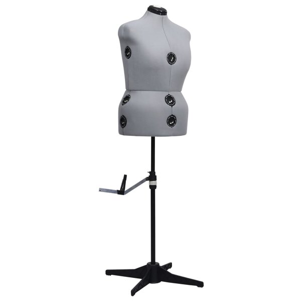 vidaXL Mannequin de robe ajustable pour femme Gris L Taille 44-50