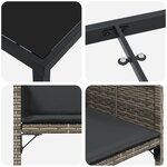 vidaXL Ensemble de repas de jardin 5 pièces avec coussins gris rattan poly