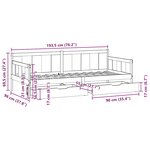 vidaXL Lit de jour avec tiroirs sans matelas 90x190 cm bois massif
