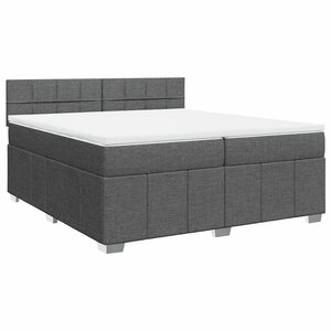 vidaXL Sommier à lattes de lit avec matelas Gris foncé 200x200cm Tissu