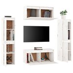 vidaXL Meubles TV 6 Pièces Blanc Bois massif de pin