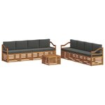 vidaXL Ensemble de canapés d'extérieur 9 pc Naturel et Anthracite