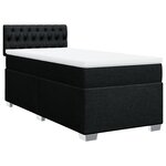 vidaXL Sommier à lattes de lit avec matelas Noir 90x200 cm Tissu
