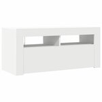 vidaXL Meuble TV avec lumières LED blanc 90x35x40 cm