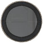 vidaXL Canapé de jardin avec table coussins rond gris résine tressée