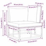 vidaXL Mobilier de jardin avec coussin avec oreiller Noir Aluminium