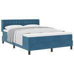 vidaXL Lit à ressorts avec matelas Bleu foncé 200 x 160 cm Polyester