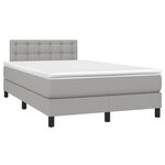 vidaXL Sommier à lattes de lit matelas LED gris clair 120x190 cm tissu