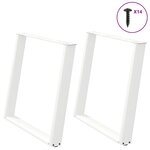 vidaXL Pieds de table à manger en U 2 pièces Blanc 90 x (72-73) cm Acier