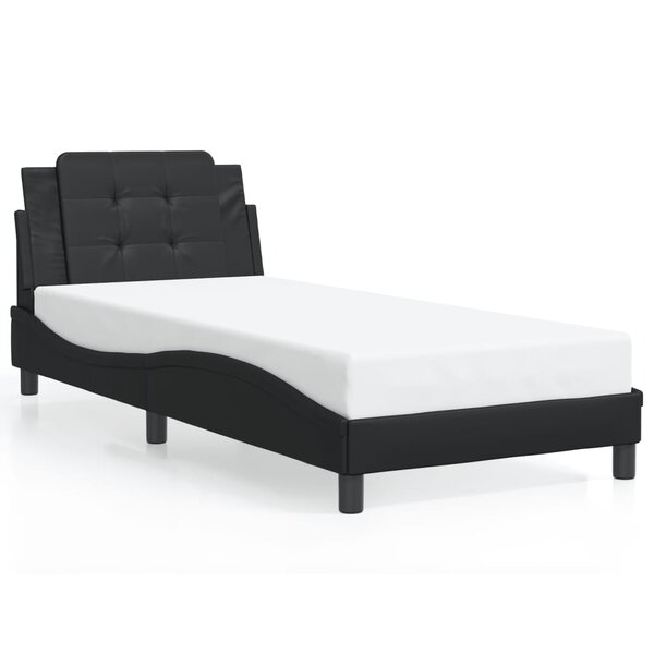 vidaXL Cadre de lit sans matelas Zadar noir 90x200 cm similicuir