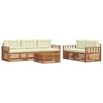 vidaXL Ensemble de canapés d'extérieur 6 Pièces Naturel et Crème