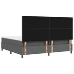 vidaXL Lit à ressorts avec matelas Gris foncé 200 x 200 cm tissu