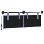 vidaXL Tête de lit suspendue Avec lumière LED Bleu denim Tissu