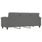vidaXL Canapé à 3 places Gris foncé 180 cm Tissu microfibre