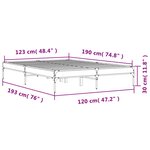vidaXL Cadre de lit chêne sonoma 120x190 cm bois d'ingénierie et métal