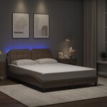 vidaXL Cadre de lit avec LED sans matelas cappuccino 140x200 cm