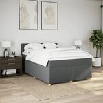 vidaXL Sommier à lattes de lit avec matelas Gris foncé 140x200cm Tissu