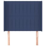 vidaXL Tête de lit avec oreilles Bleu 103x16x118/128 cm Tissu