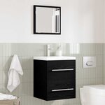 vidaXL Ensemble de mobilier de salle de bain Noir 41 x 38 5 x 48 cm