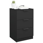 vidaXL Table de chevet noir 40x36x65 cm