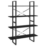 vidaXL Bibliothèque à 4 niveaux noir 100x30x140 cm bois d'ingénierie