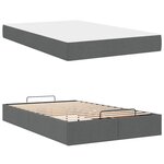 vidaXL Cadre de lit avec matelas Gris foncé 120 x 190 cm tissu