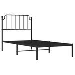 vidaXL Cadre de lit métal sans matelas avec tête de lit noir 90x200 cm