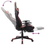 vidaXL Chaise de jeu avec repose-pied Noir et rouge Cuir artificiel