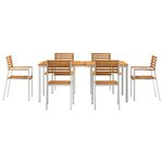 Ensemble de jardin 7 pièces vidaXL en bois d'acacia massif