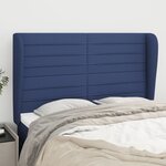 vidaXL Tête de lit avec oreilles Bleu 147x23x118/128 cm Tissu