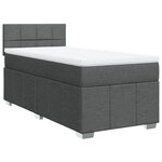 vidaXL Sommier à lattes de lit avec matelas Gris foncé 100x200cm Tissu