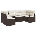 vidaXL Ensemble de Canapés avec coussin 6 Pièces Marron polyrotin