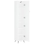 vidaXL Buffet haut Blanc brillant 34 5x34x180 cm Bois d'ingénierie