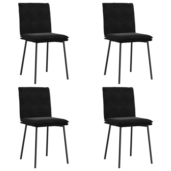 vidaXL Chaises à manger lot de 4 Noir Velours