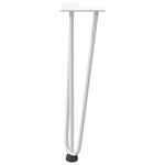 vidaXL Pieds en épingle à cheveux pour table basse 4 pièces Blanc 42 cm Acier massif