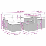 vidaXL Salon de jardin 7 Pièces avec coussins noir résine tressée