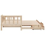 vidaXL Lit de jour avec gigogne et tiroirs sans matelas 80x200 cm