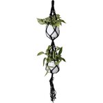MACRAMÉ DOUBLE NoeUD SPIRAL NOIR 120 CM