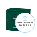 Bloc collectif Leabox 2x2  grade 3  simple face  extérieur  fixation murale  vert mousse ral 6005 finition brillante