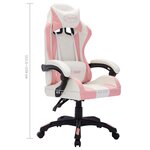 vidaXL Fauteuil de jeux vidéo avec LED RVB Rose et noir Similicuir