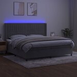 vidaXL Sommier à lattes de lit matelas et LED Gris clair 200x200 cm