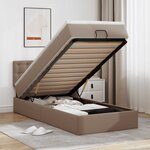 VidaXL Lit ottoman et matelas cappuccino 90x200 cm similicuir
