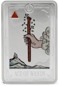 Pièce de monnaie en Argent 2 Dollars g 31.1 (1 oz) Millésime 2026 Tarot Minor Arcana ACE OF WANDS