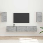 vidaXL Ensemble meuble TV 5 Pièces Gris béton Bois d'ingénierie