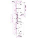 vidaXL Armoire de bain chêne artisanal 32x34x188 5cm bois d'ingénierie