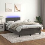vidaXL Sommier à lattes de lit avec matelas LED gris foncé 120x190 cm