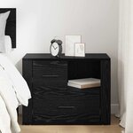 vidaXL Cabinet de chevet Chêne noir 35 x 60 x 50 cm Bois d'ingénierie